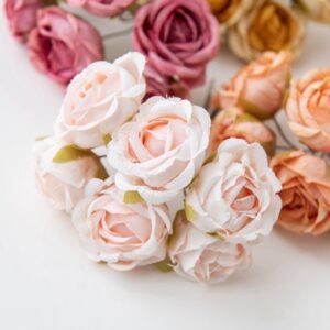 12 יחידות פרחי משי פרחים מלאכותיים לגינה חתונות וימי הולדת