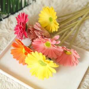 פרחי גרברה פרחים מלאכותיים לגינה חתונות וימי הולדת
